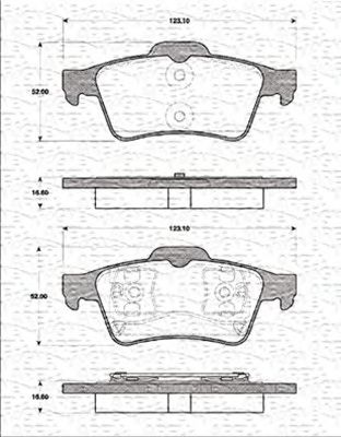 MAGNETI MARELLI 363702161273 -  Комплект тормозных колодок, дисковый тормоз